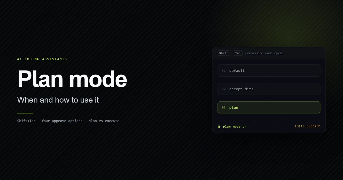 Claude Code's Shift+Tab permission cycle with plan mode active and edits blocked